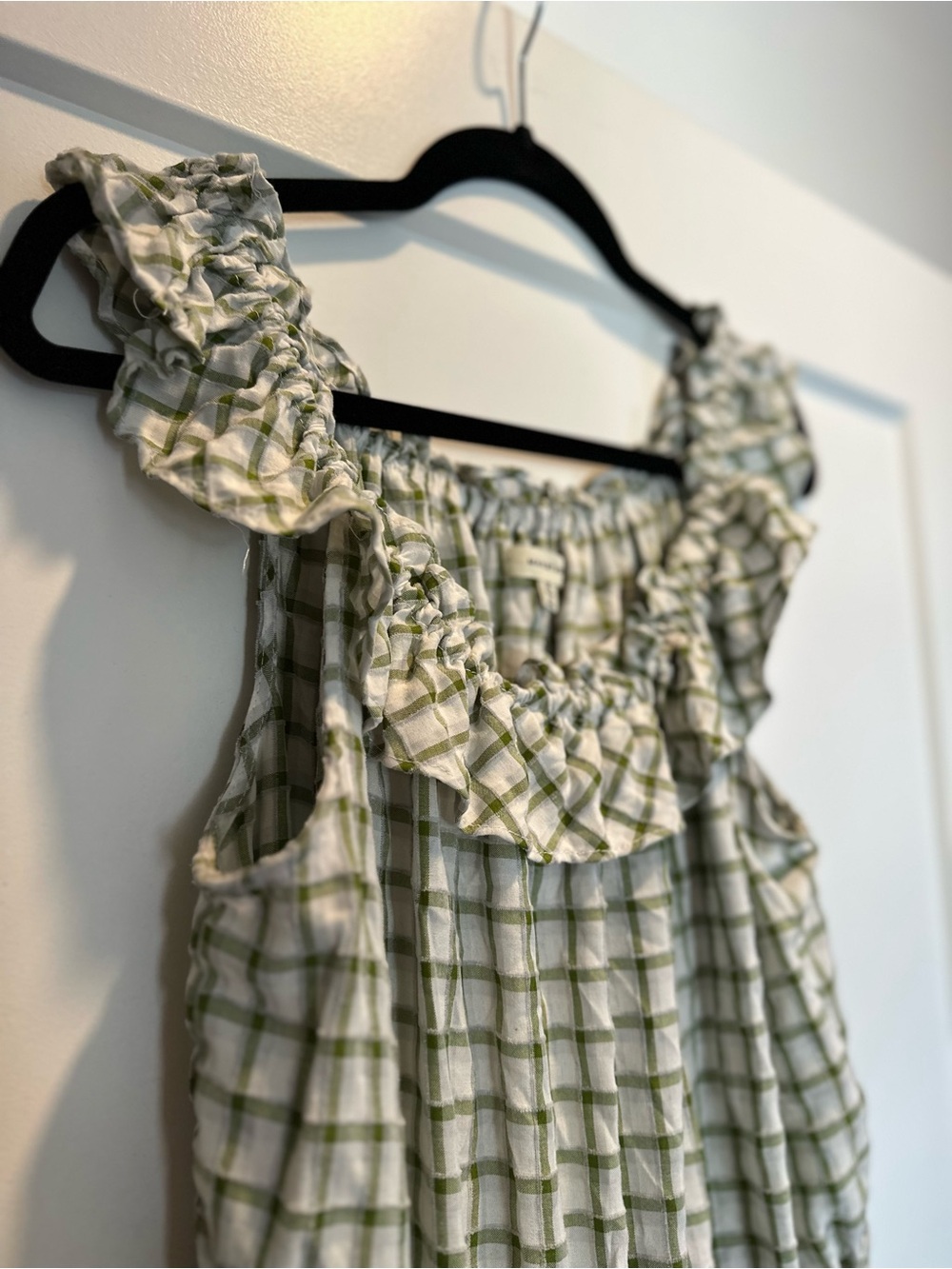 MAX STUDIO Sage Green Midi Dress Ruffle Hem XL NWOT Cottagecore - Picture 4 of 12